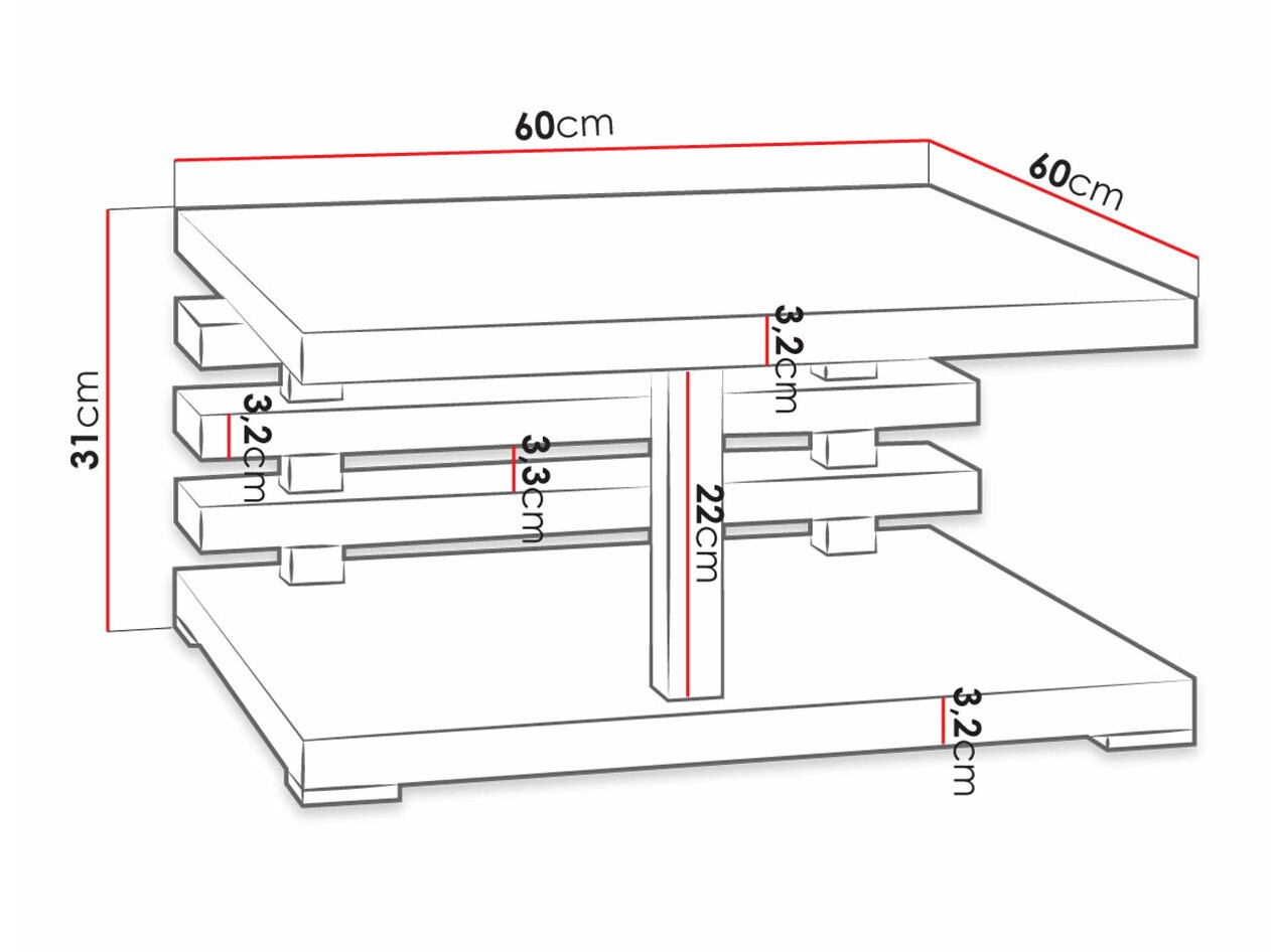 Salontafel Goodyear 122 (Artisan eiken + Zwart)