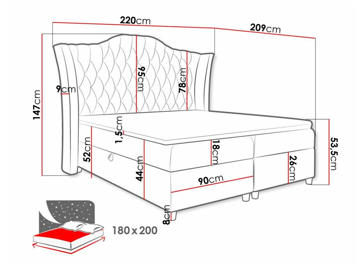 Boxspring Baltimore 183 (Fresh 1)