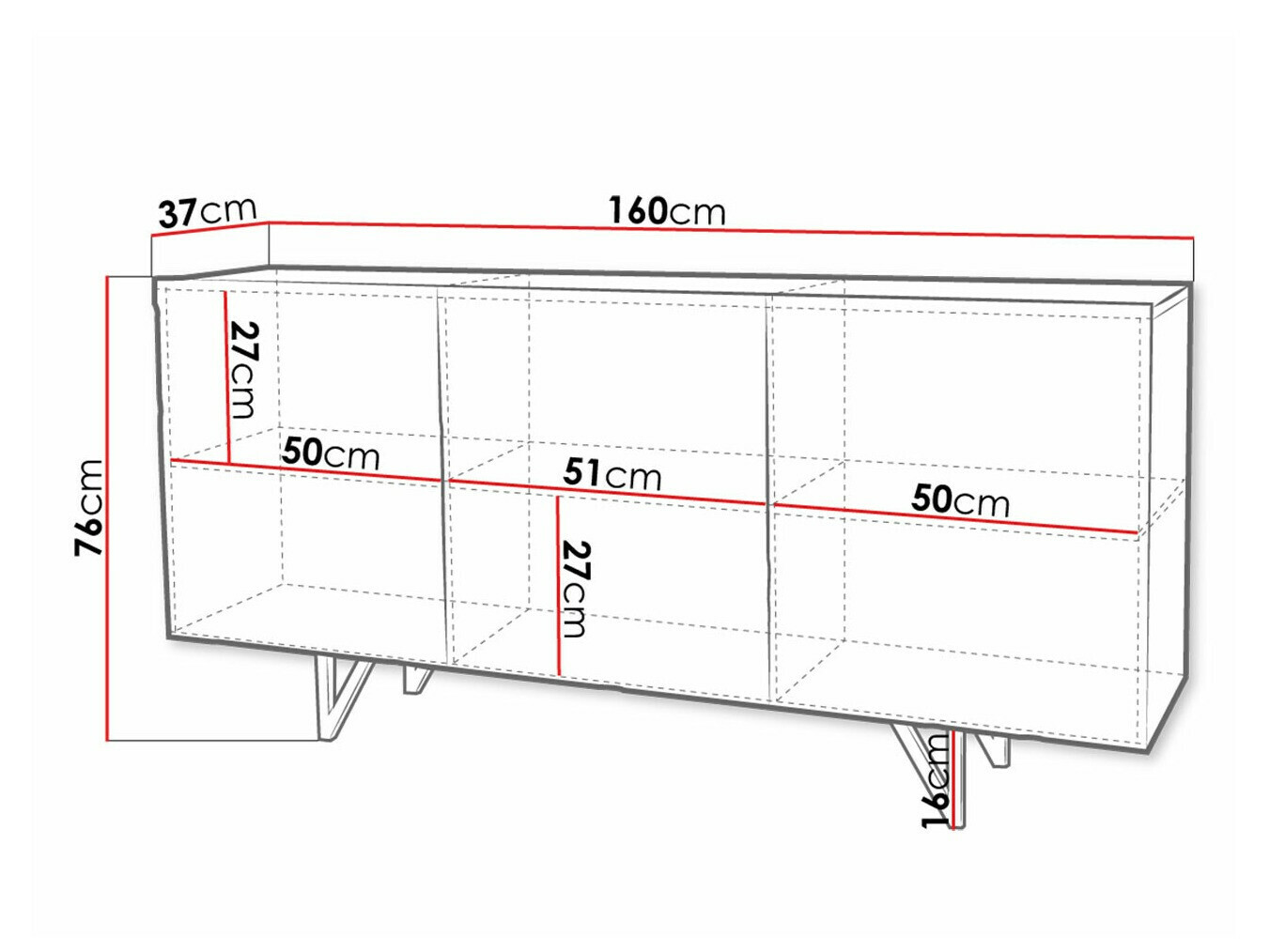 Dressoir Audis (Wit + Glanzend wit)