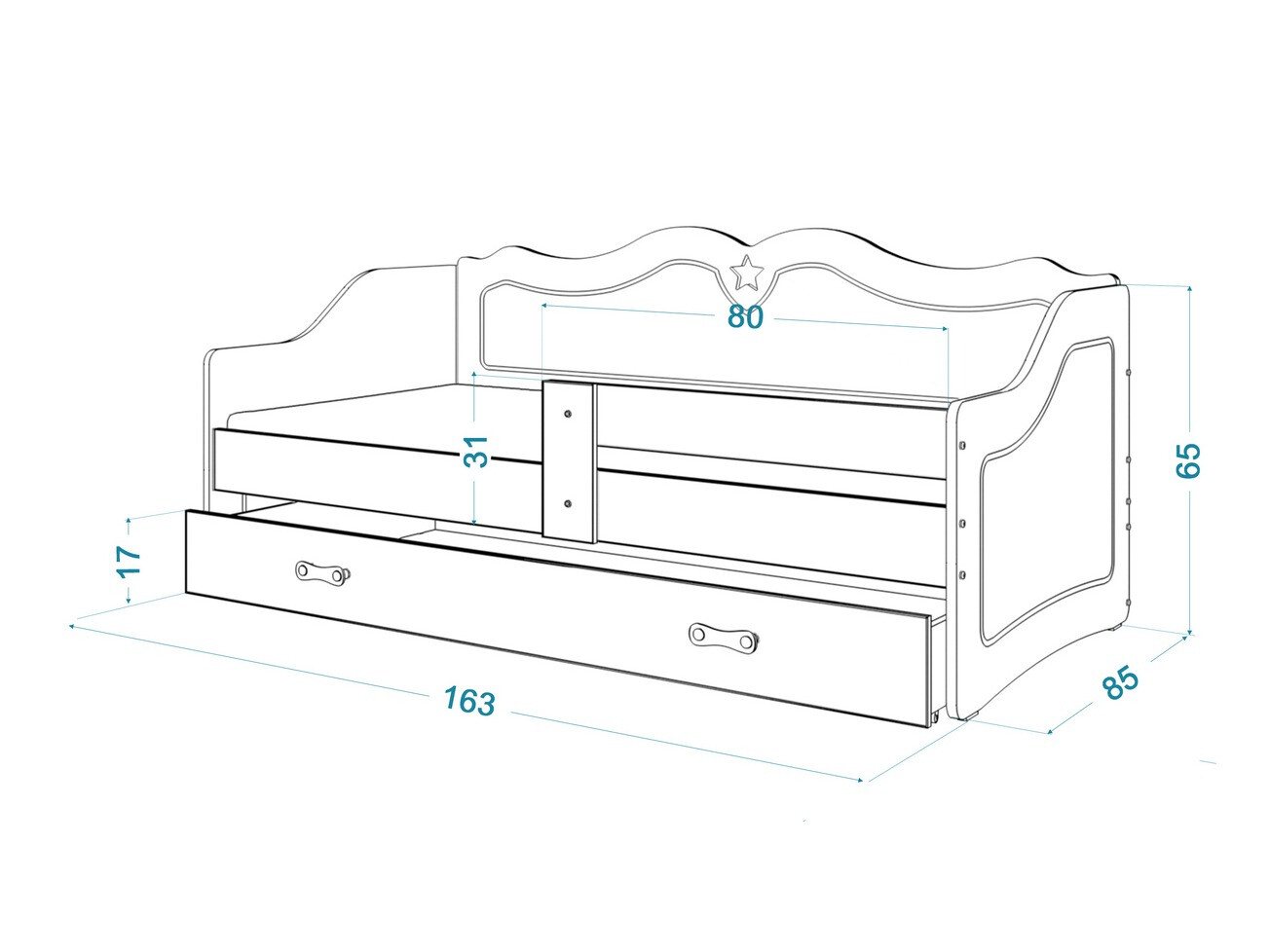 Bed Aurora 148 (Wit)