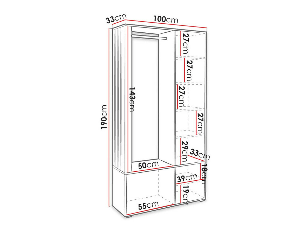 Gangmeubelset Stanton 145 (Wit + Zwart)