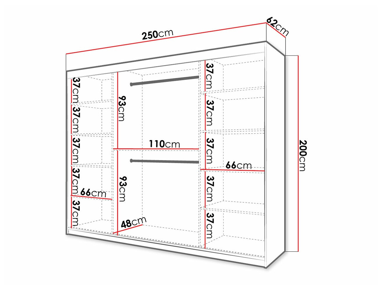 Kledingkast Ferfere 102 (Wit)