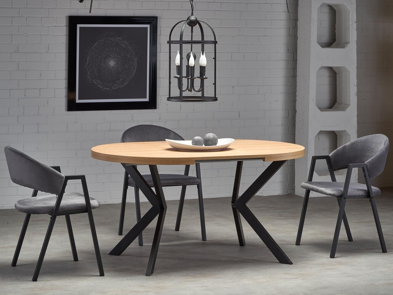 Tafel Houston 1495 (Gouden eik + Zwart)