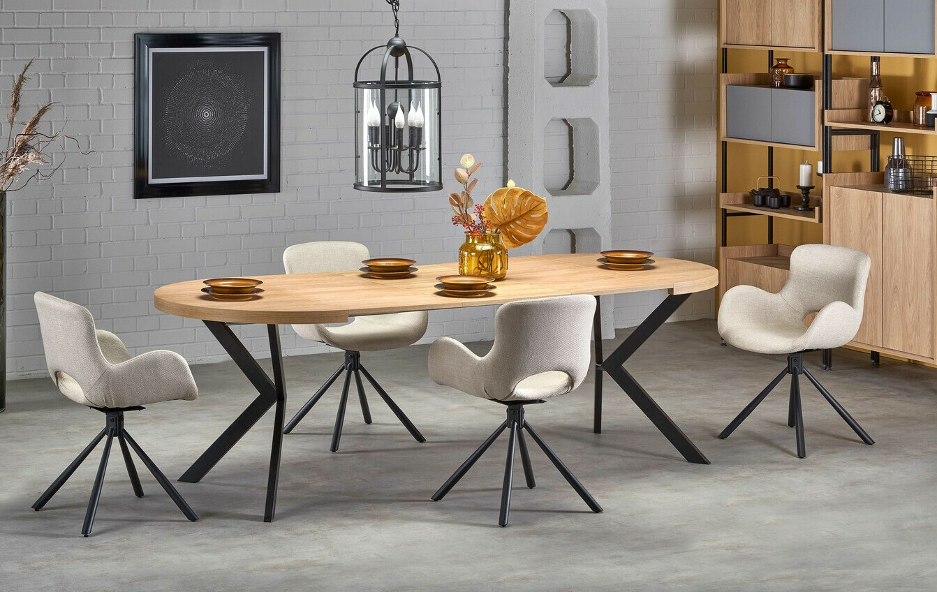 Tafel Houston 1495 (Gouden eik + Zwart)