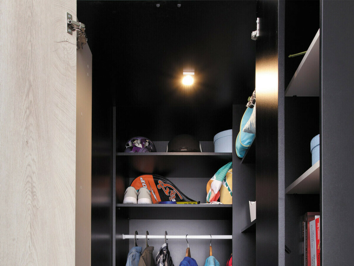 De reeks van de kinderkamer Camteso 115 (Zwart + Eiken + Beige)