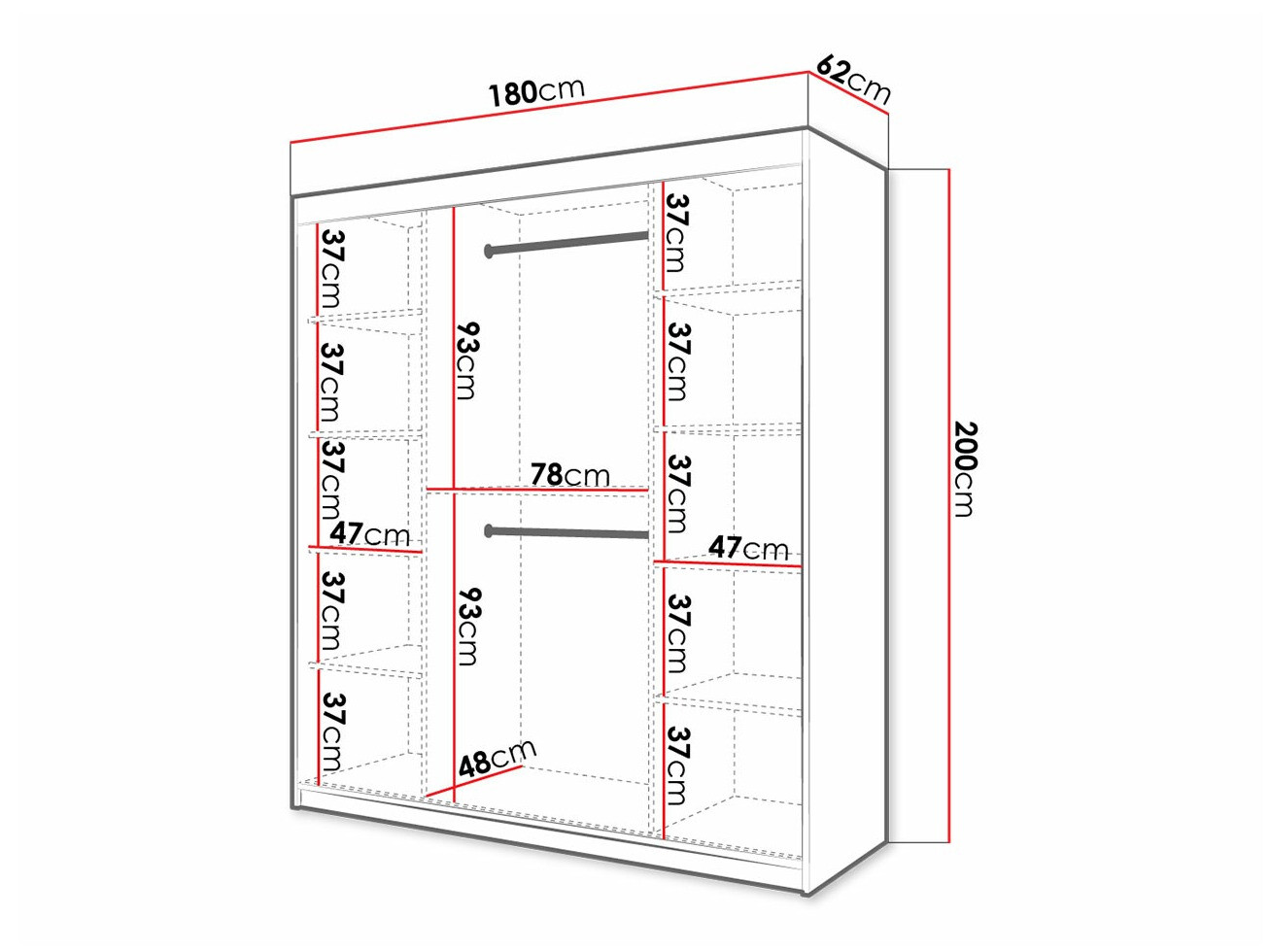 Kledingkast Hartford 338 (Wit)