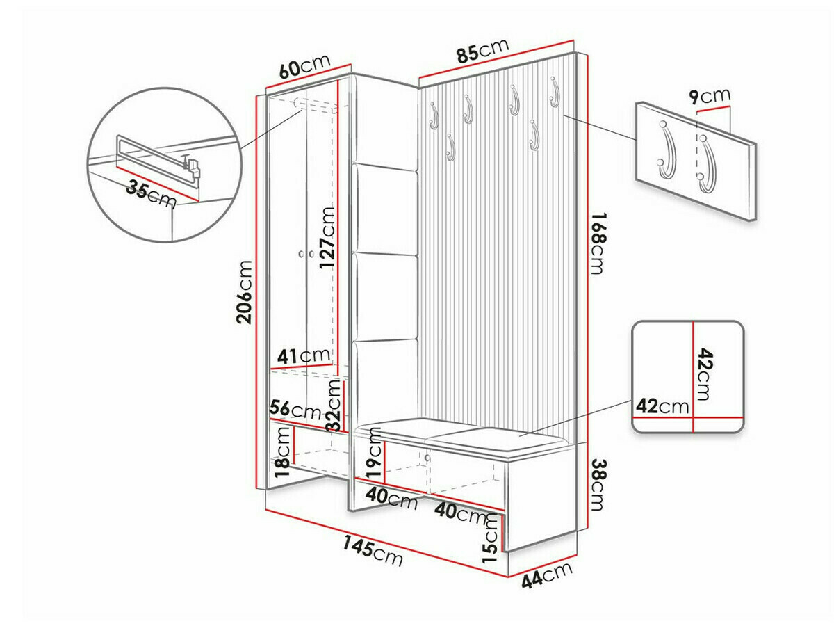 Gangmeubelset Hartford 320 (Artisan eiken + Manila 32)