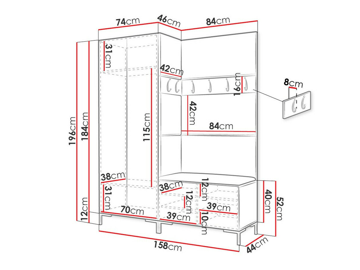 Gangmeubelset Tivsoa 100 (Wit)