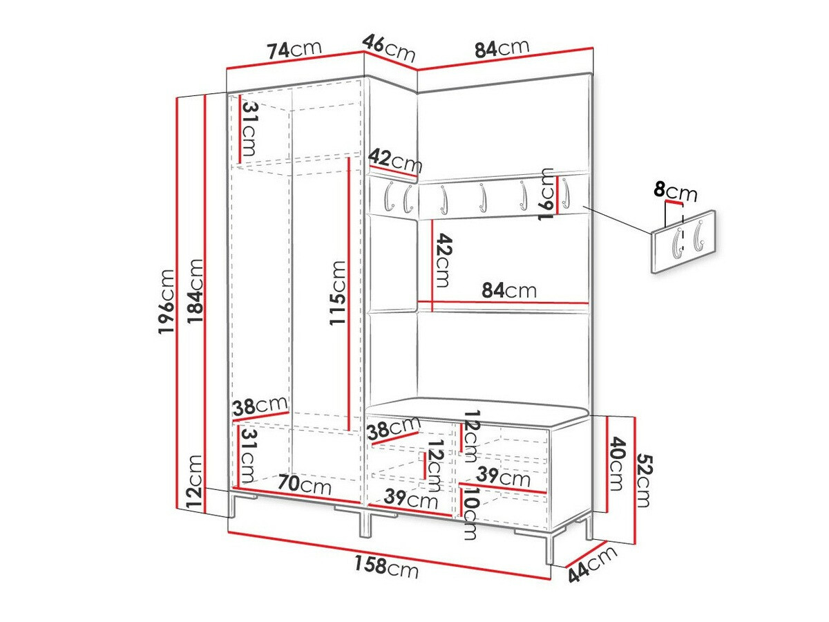 Gangmeubelset Tivsoa 100 (Zwart)