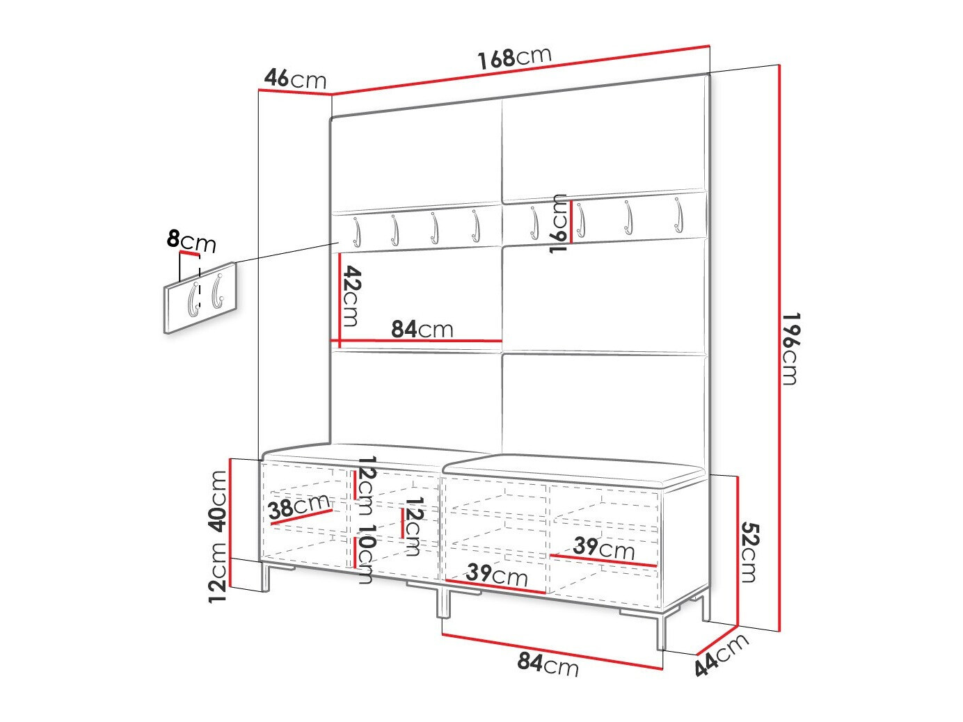 Gangmeubelset Tivsoa 101 (Wit)