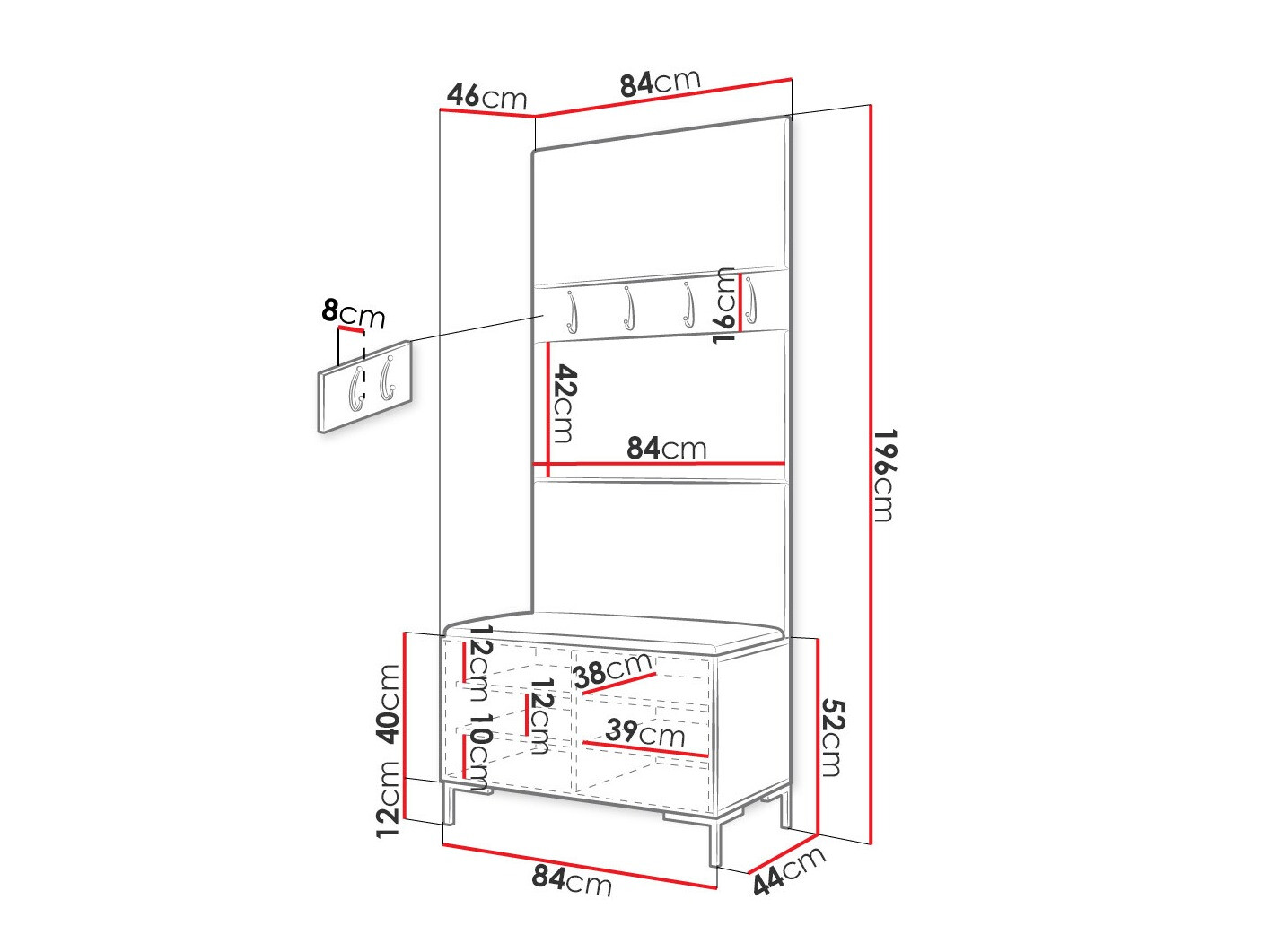 Gangmeubelset Tivsoa 102 (Wit)