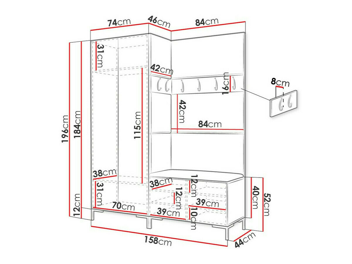 Gangmeubelset Tivsoa 107 (Wit)
