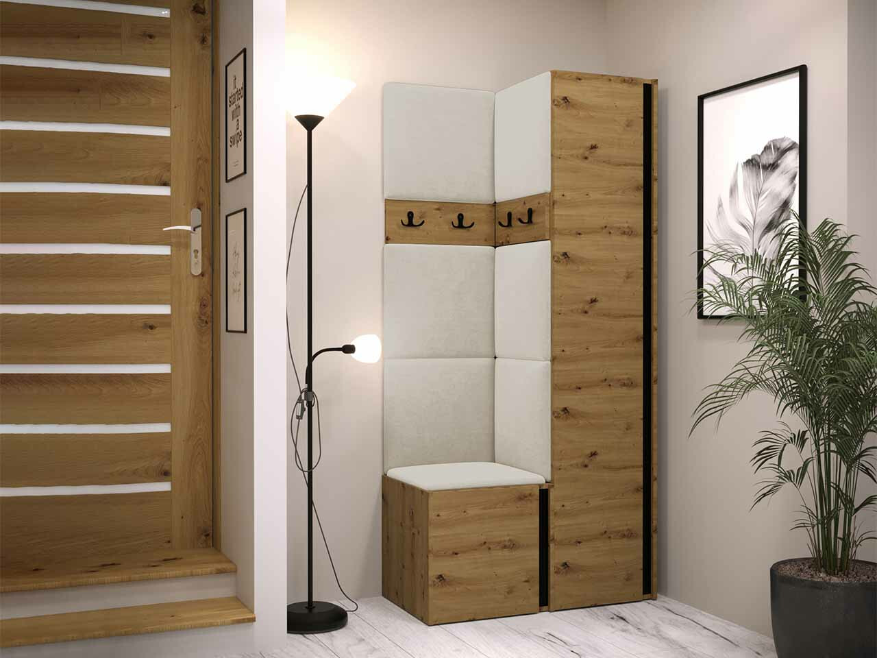 Gangmeubelset Hartford 348 (Artisan eiken + Zwart)