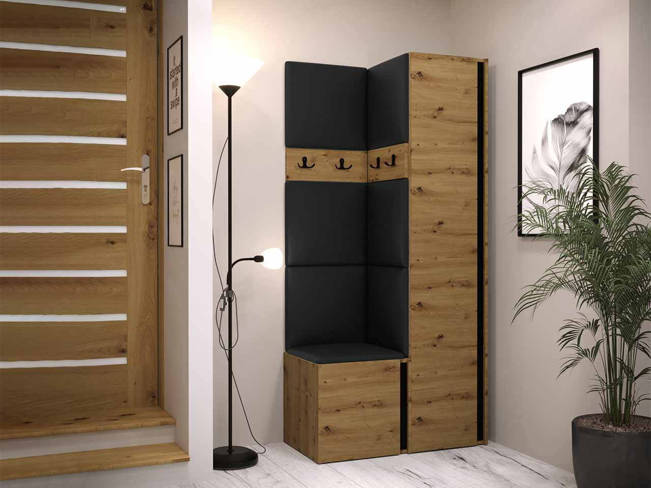 Gangmeubelset Hartford 348 (Artisan eiken + Zwart)