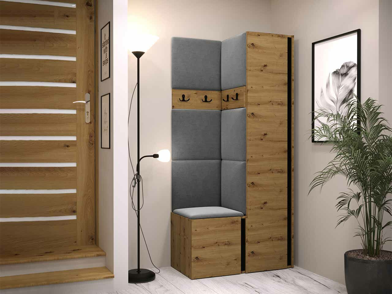 Gangmeubelset Hartford 348 (Artisan eiken + Zwart)