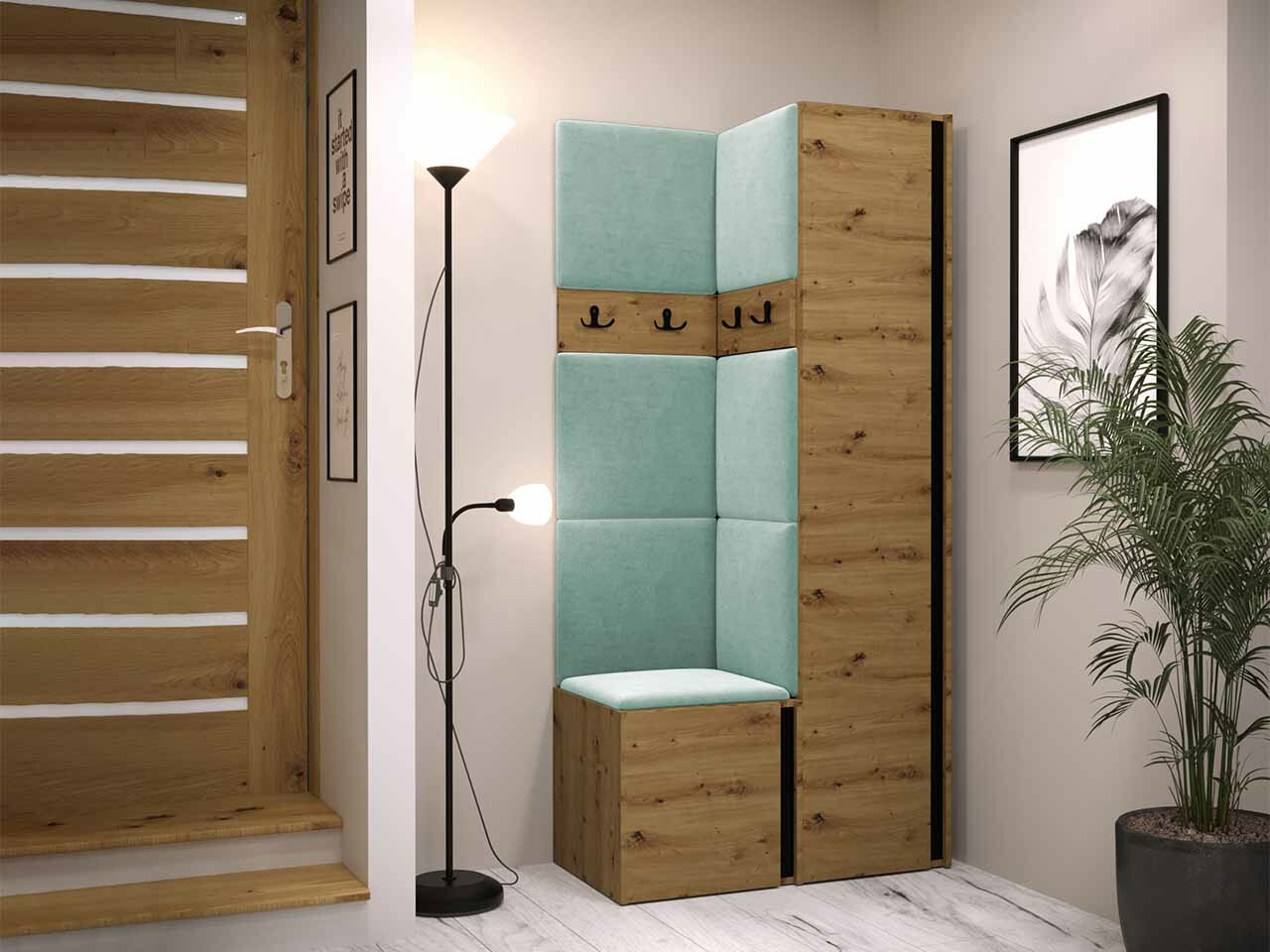 Gangmeubelset Hartford 348 (Artisan eiken + Zwart)