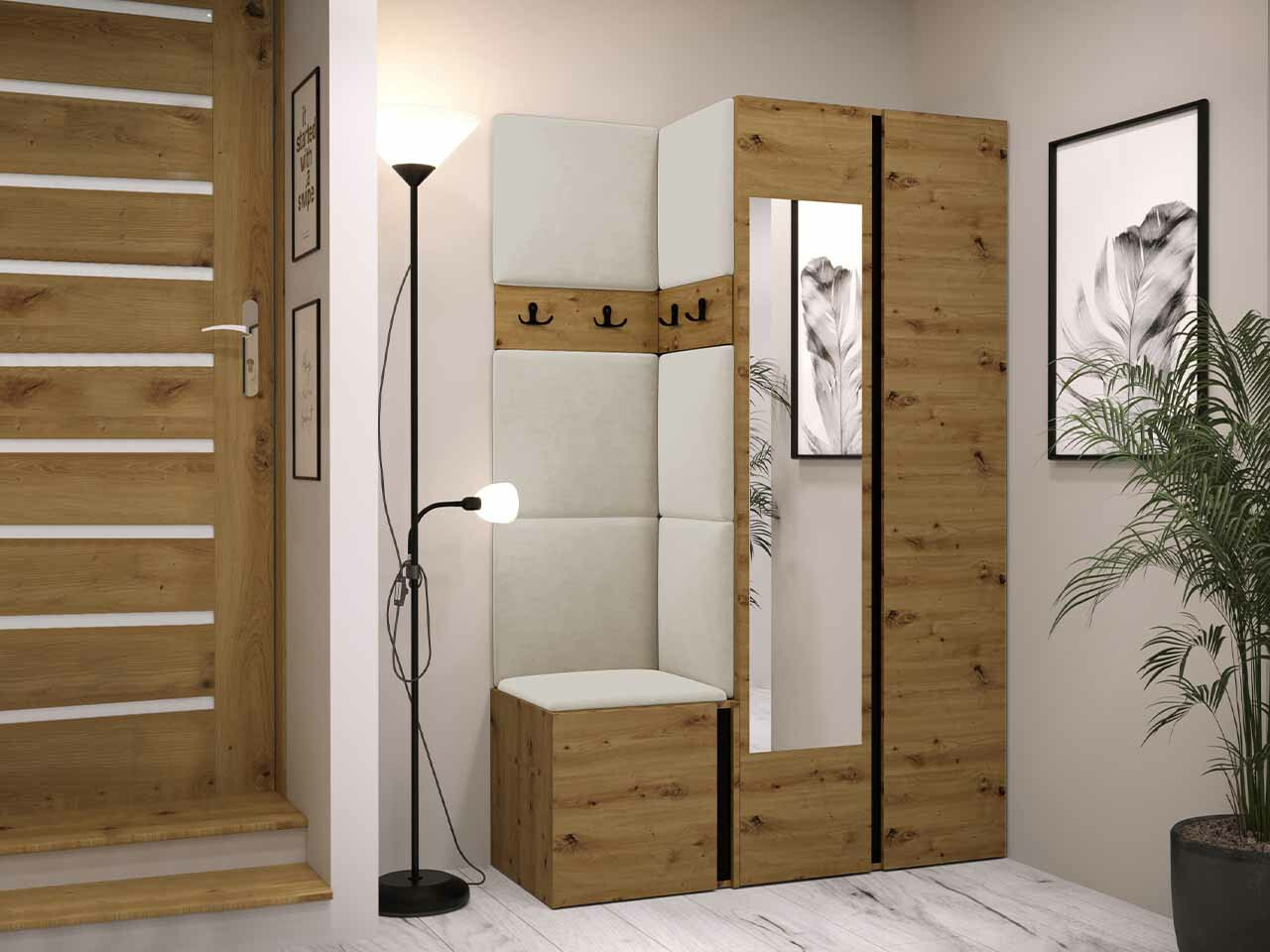 Gangmeubelset Hartford 350 (Artisan eiken + Zwart)