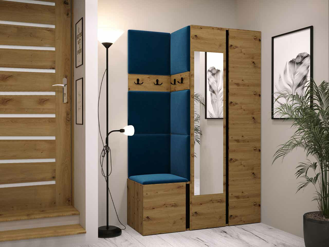 Gangmeubelset Hartford 350 (Artisan eiken + Zwart)