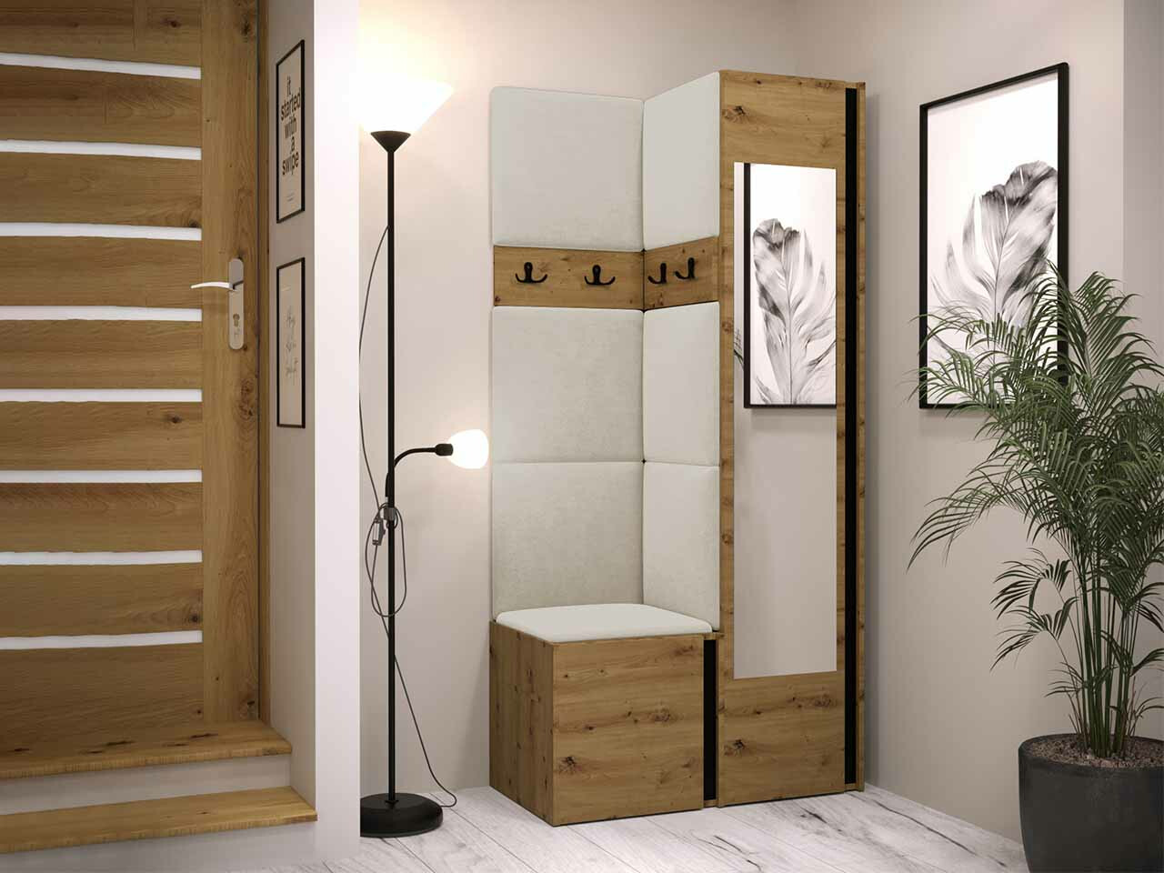 Gangmeubelset Hartford 354 (Artisan eiken + Zwart)