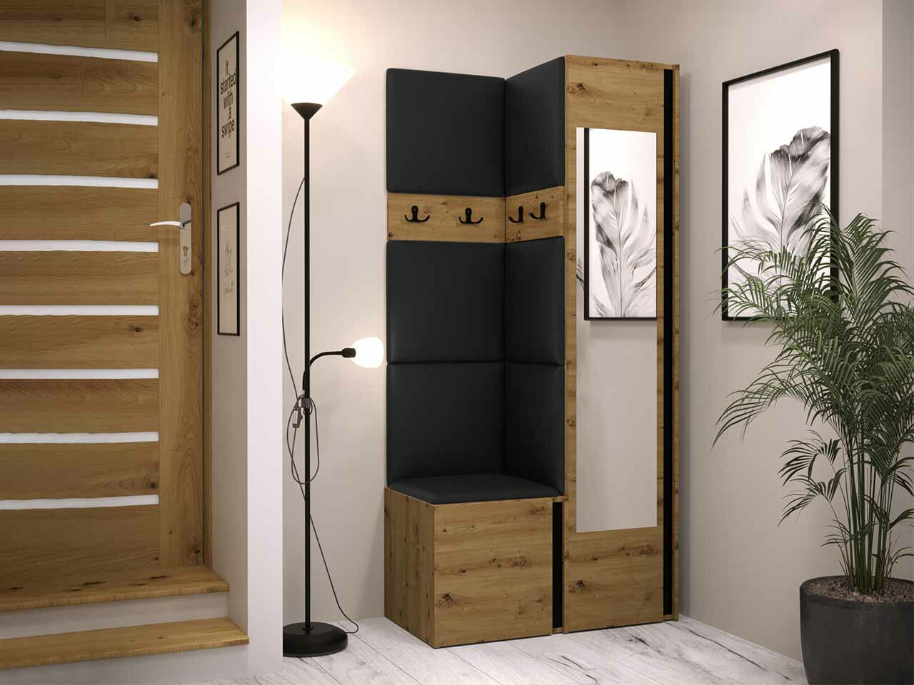 Gangmeubelset Hartford 354 (Artisan eiken + Zwart)