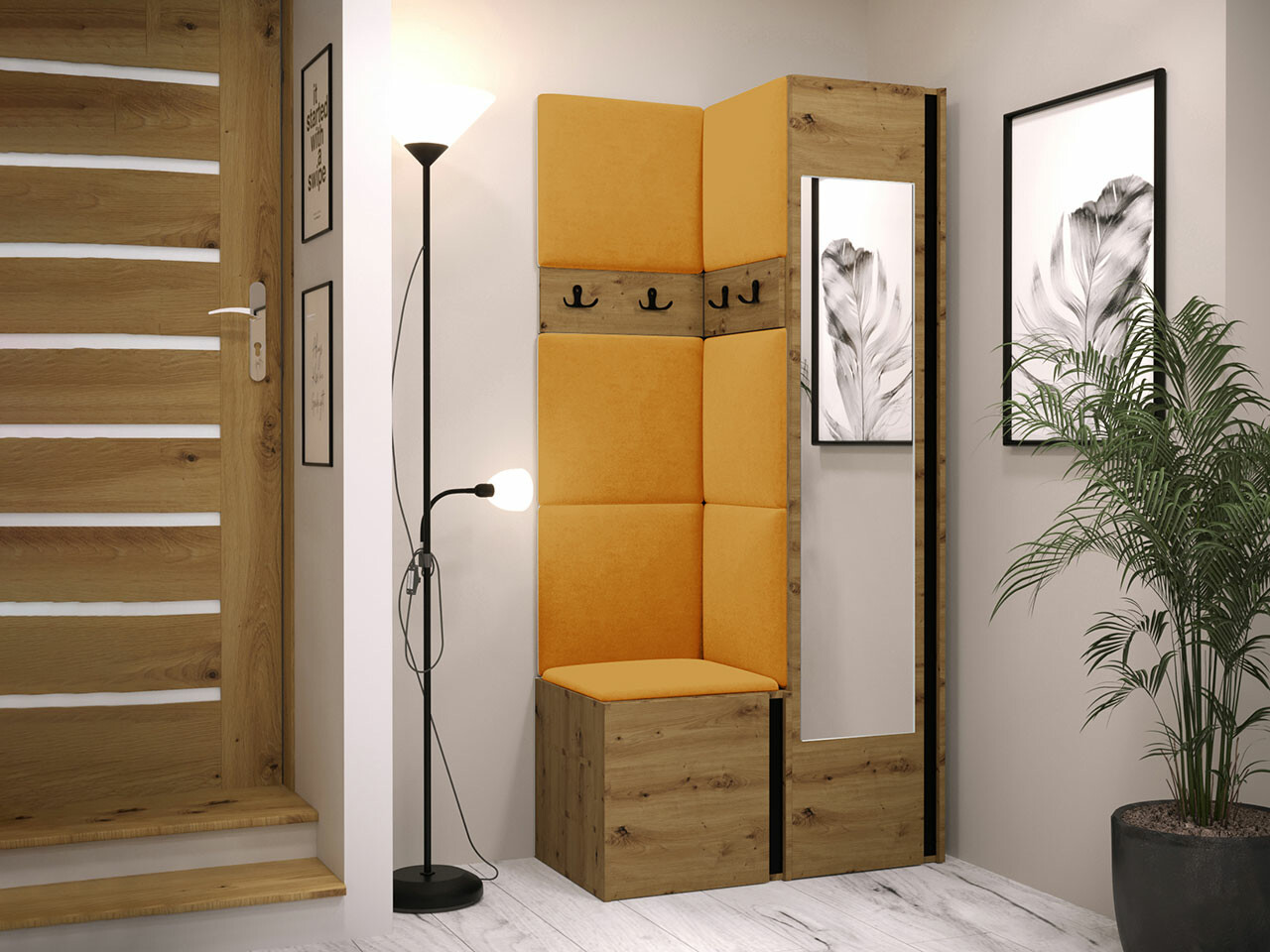 Gangmeubelset Hartford 354 (Artisan eiken + Zwart)