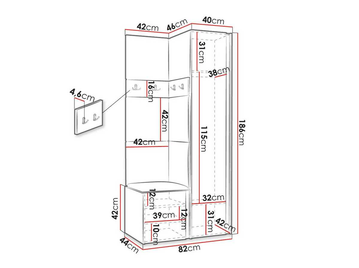 Gangmeubelset Hartford 354 (Grafiet)