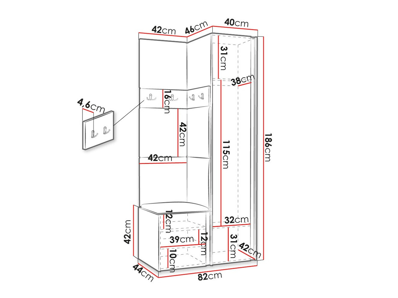 Gangmeubelset Hartford 354 (Wit)