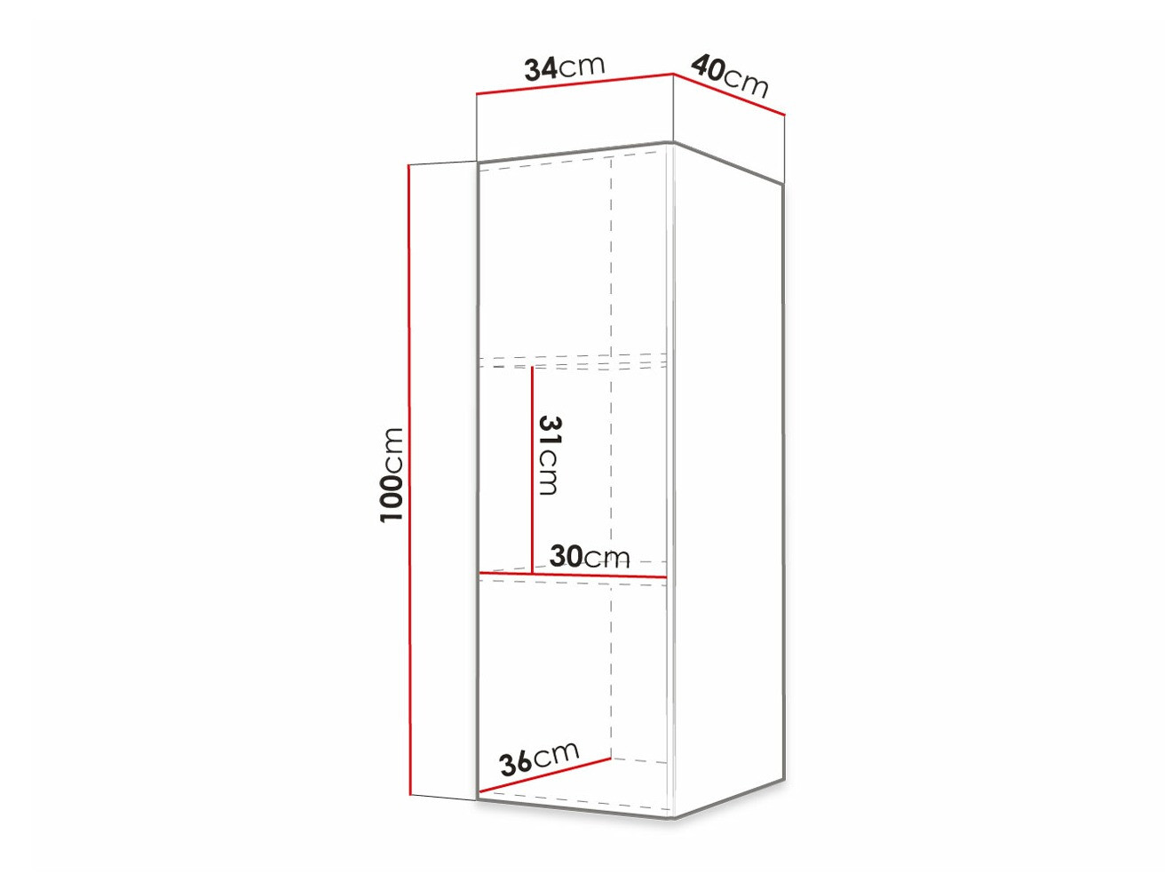 Wandkast Ferfere 107 (Zwart)