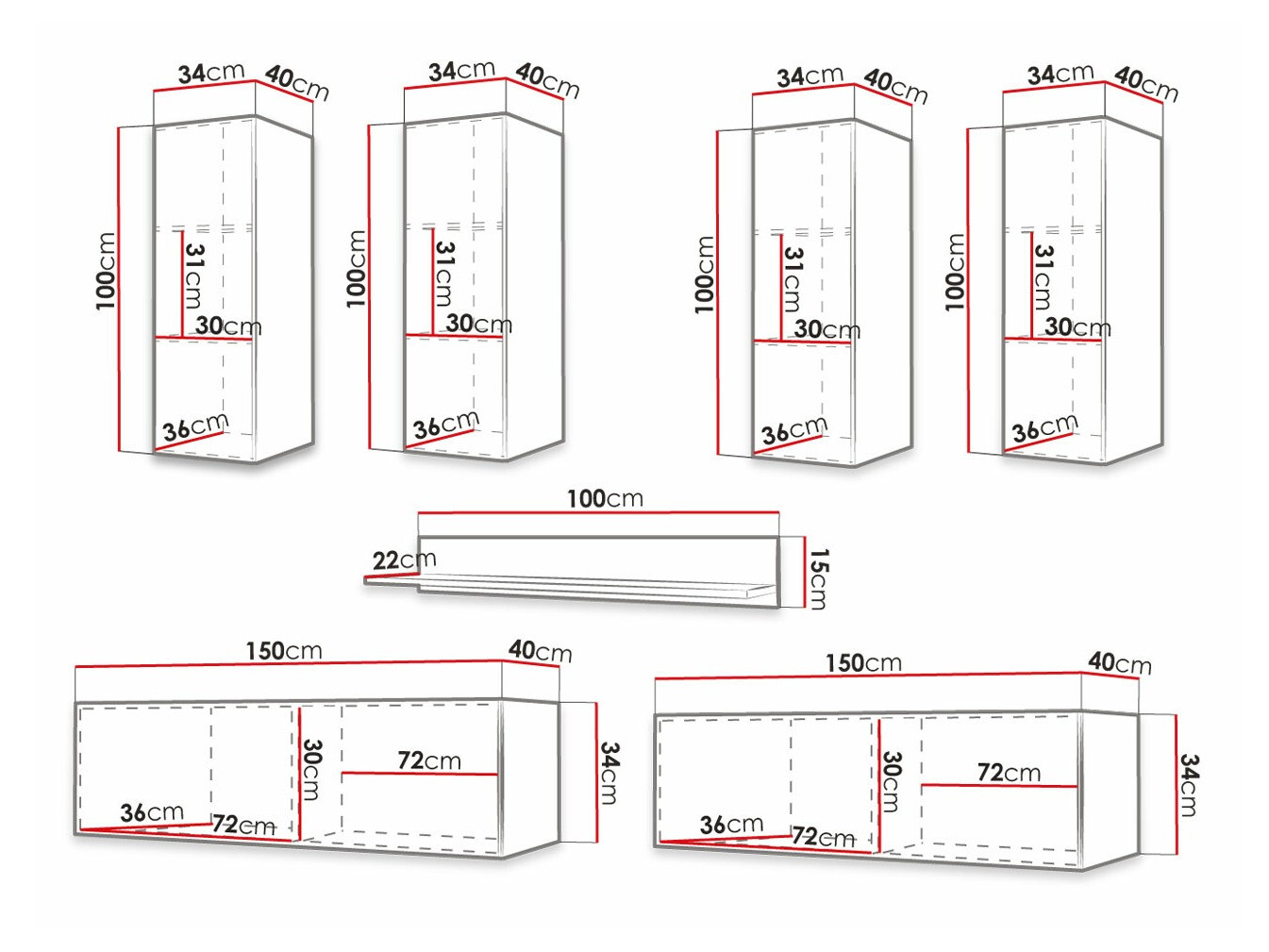 Woonkamerset Elblaru 110 (Zwart)