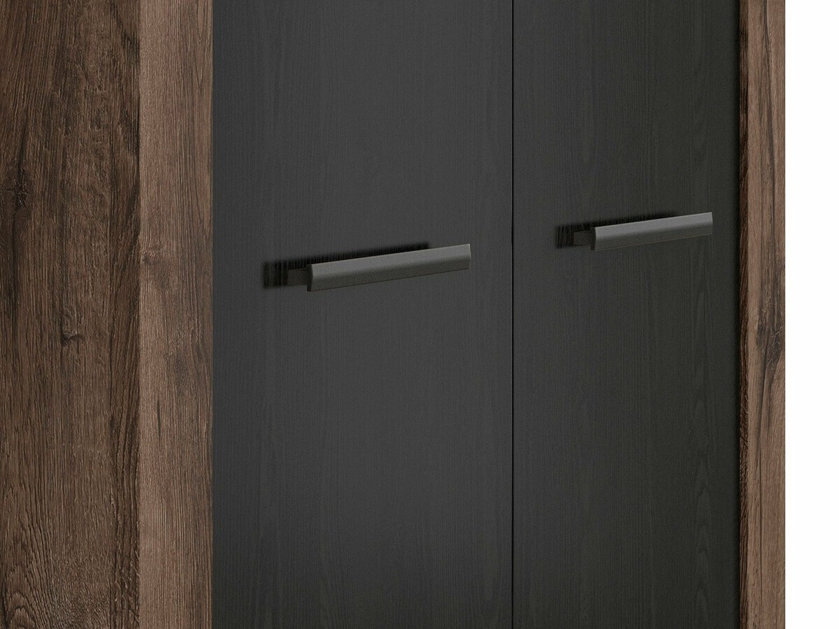 Kledingkast Dunfelu 111 (Klooster eik + Zwart eik)