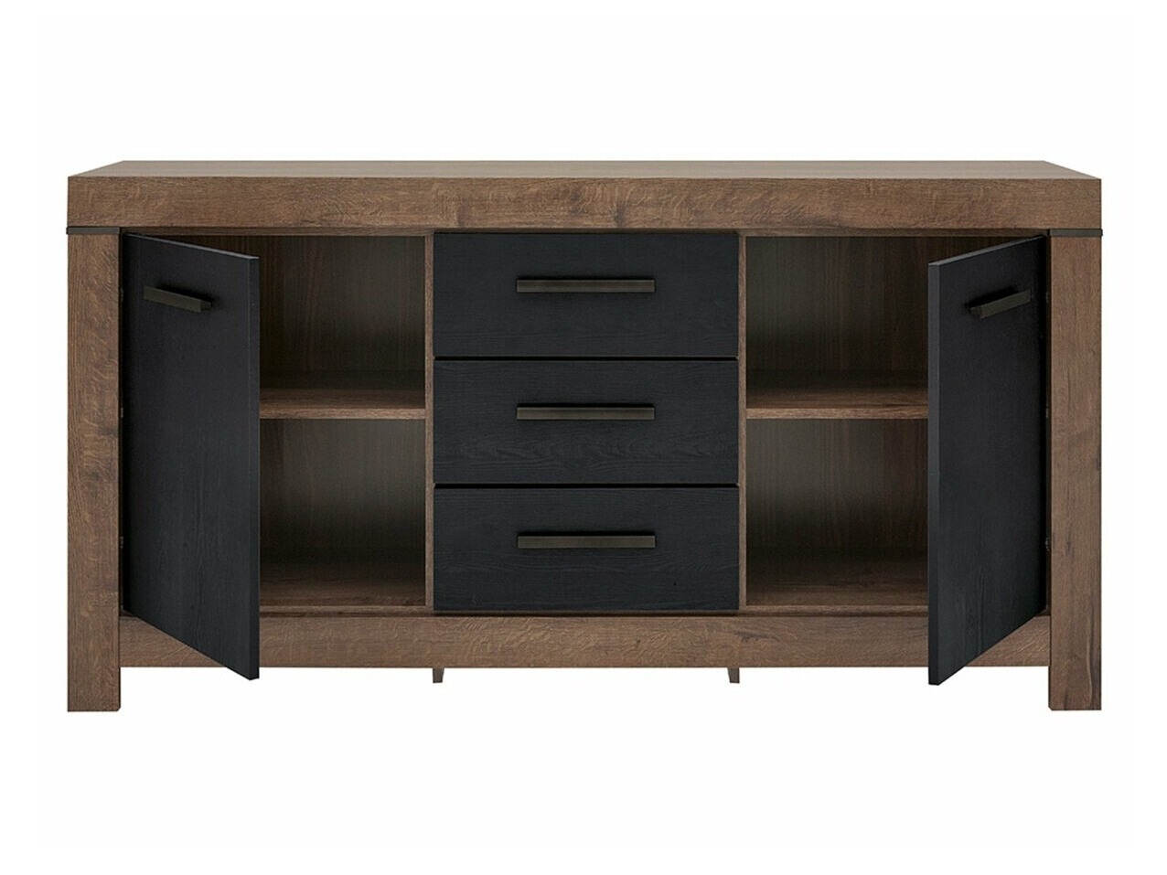 Ladekast Dunfelu 100 (Klooster eik + Zwart eik)