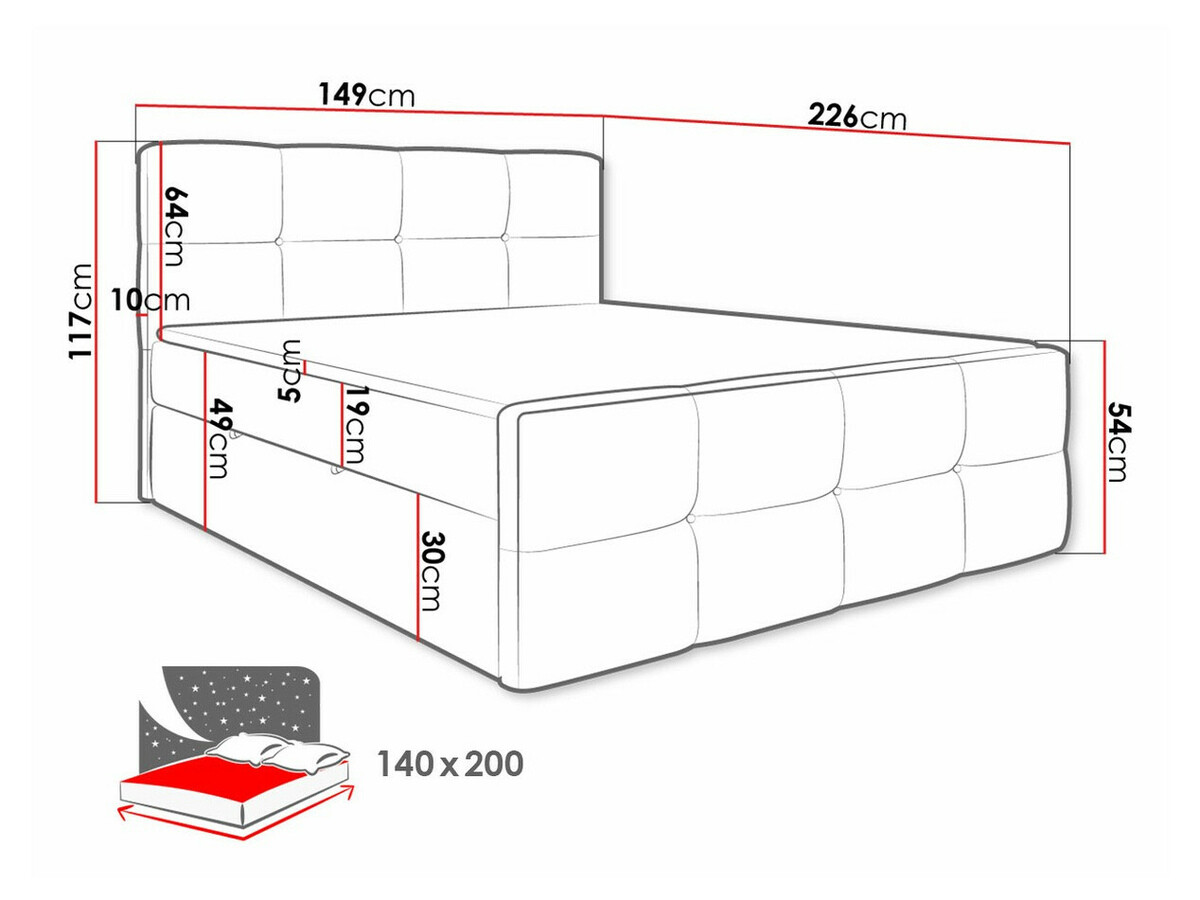 Boxspring ComfiDream 174 (Fresh 32)