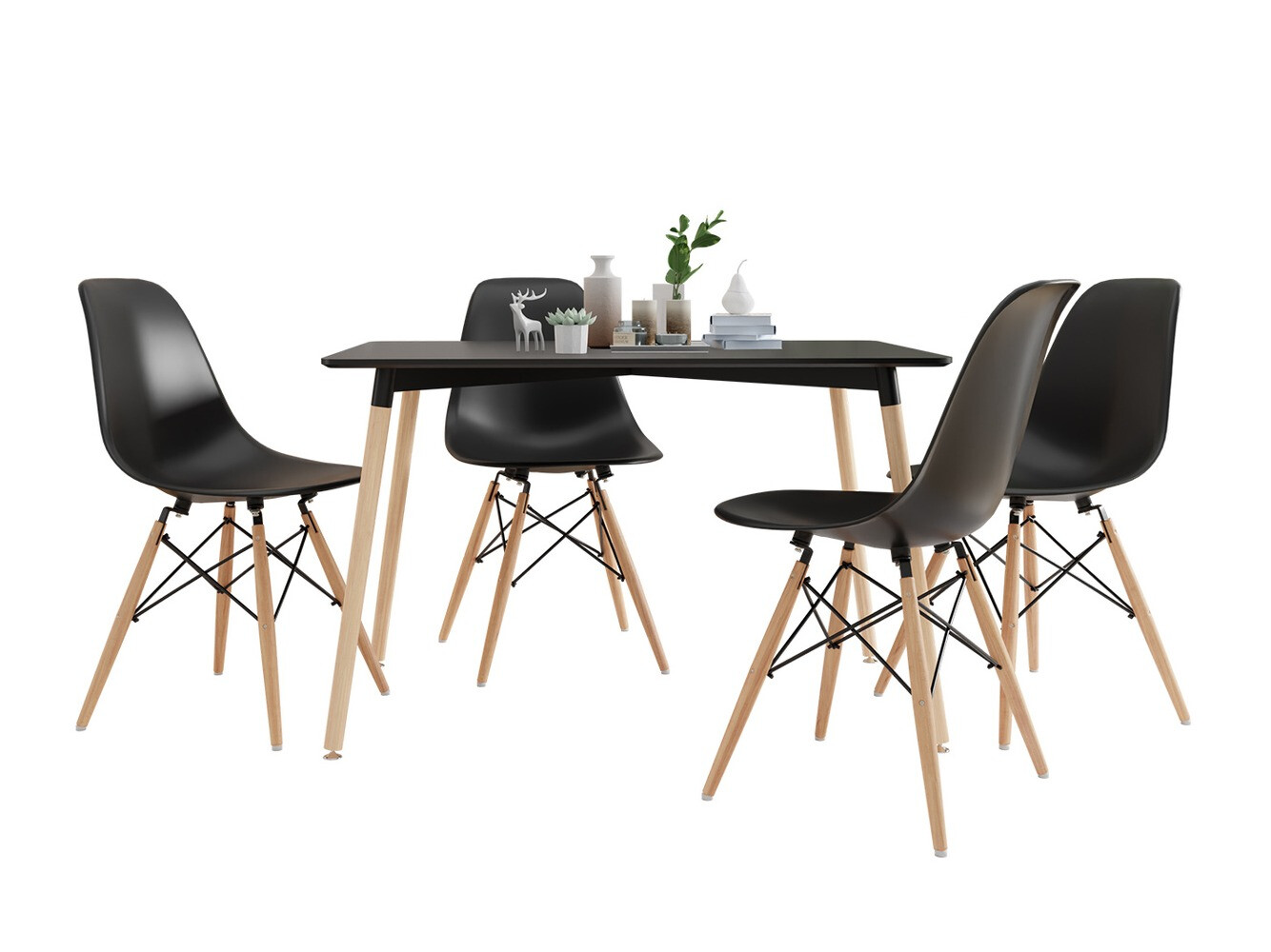 Tafel Comfivo 346 (Zwart + Licht hout)