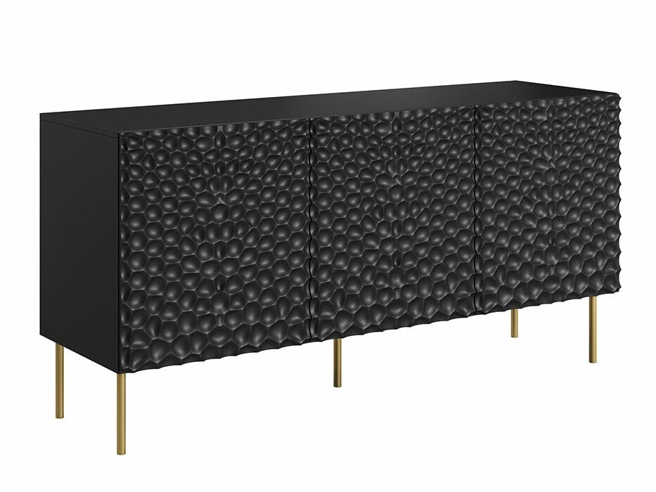 Dressoir Charlotte 169 (Zwart + Gouden)