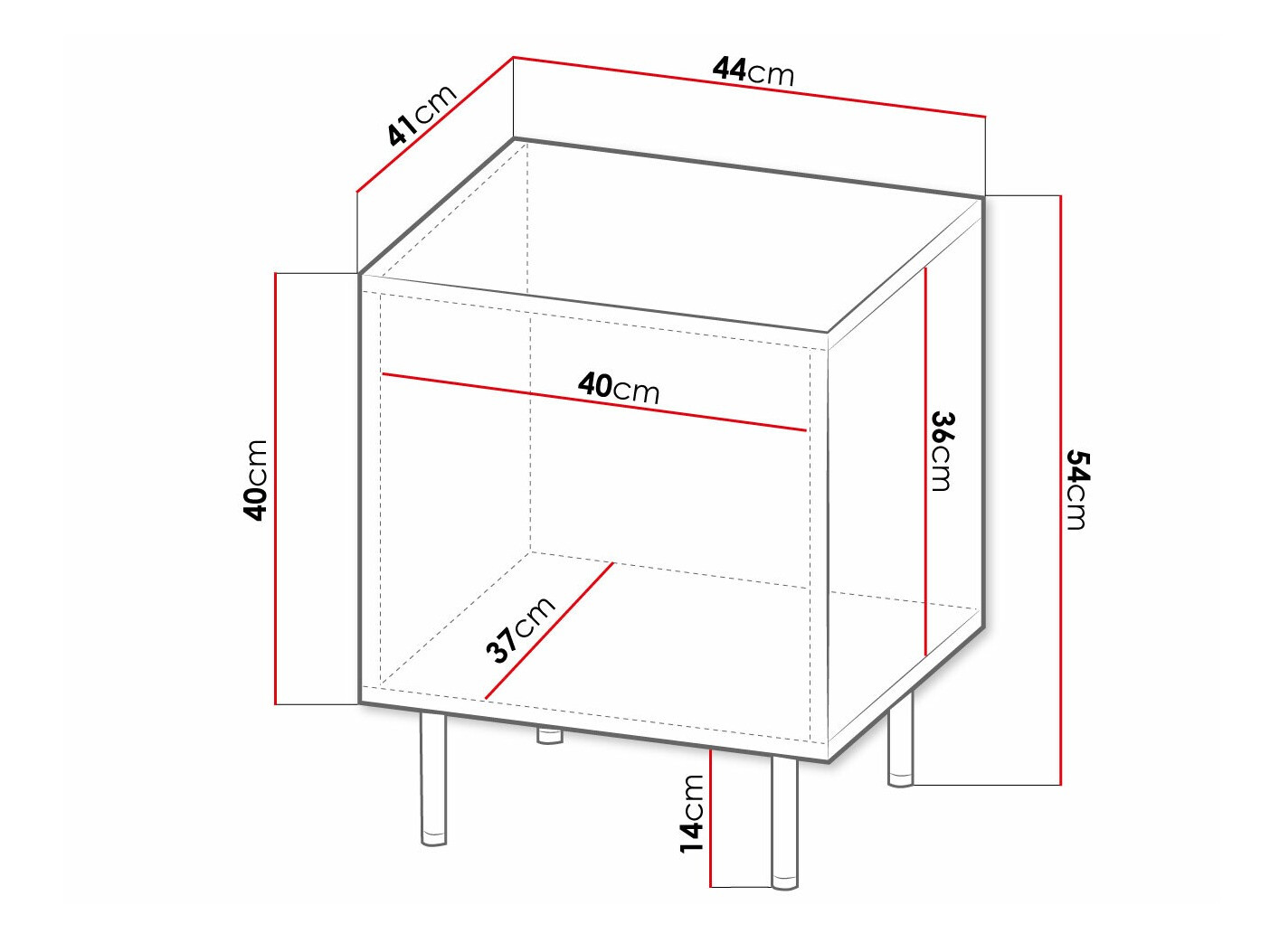Een set nachtkastjes Charlotte 172 (Wit + Zwart)