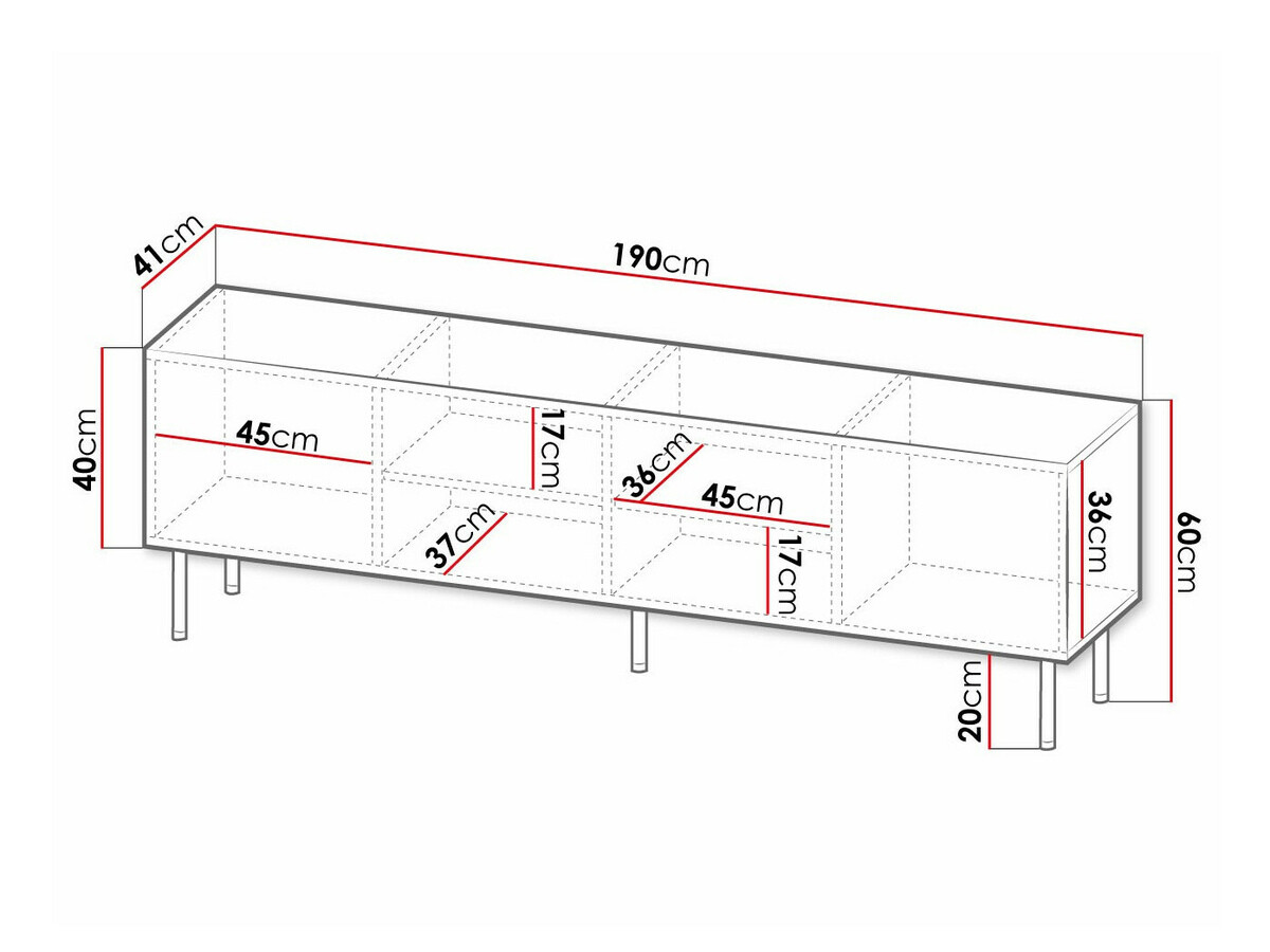 TV-meubel Charlotte 171 (Zwart + Gouden)