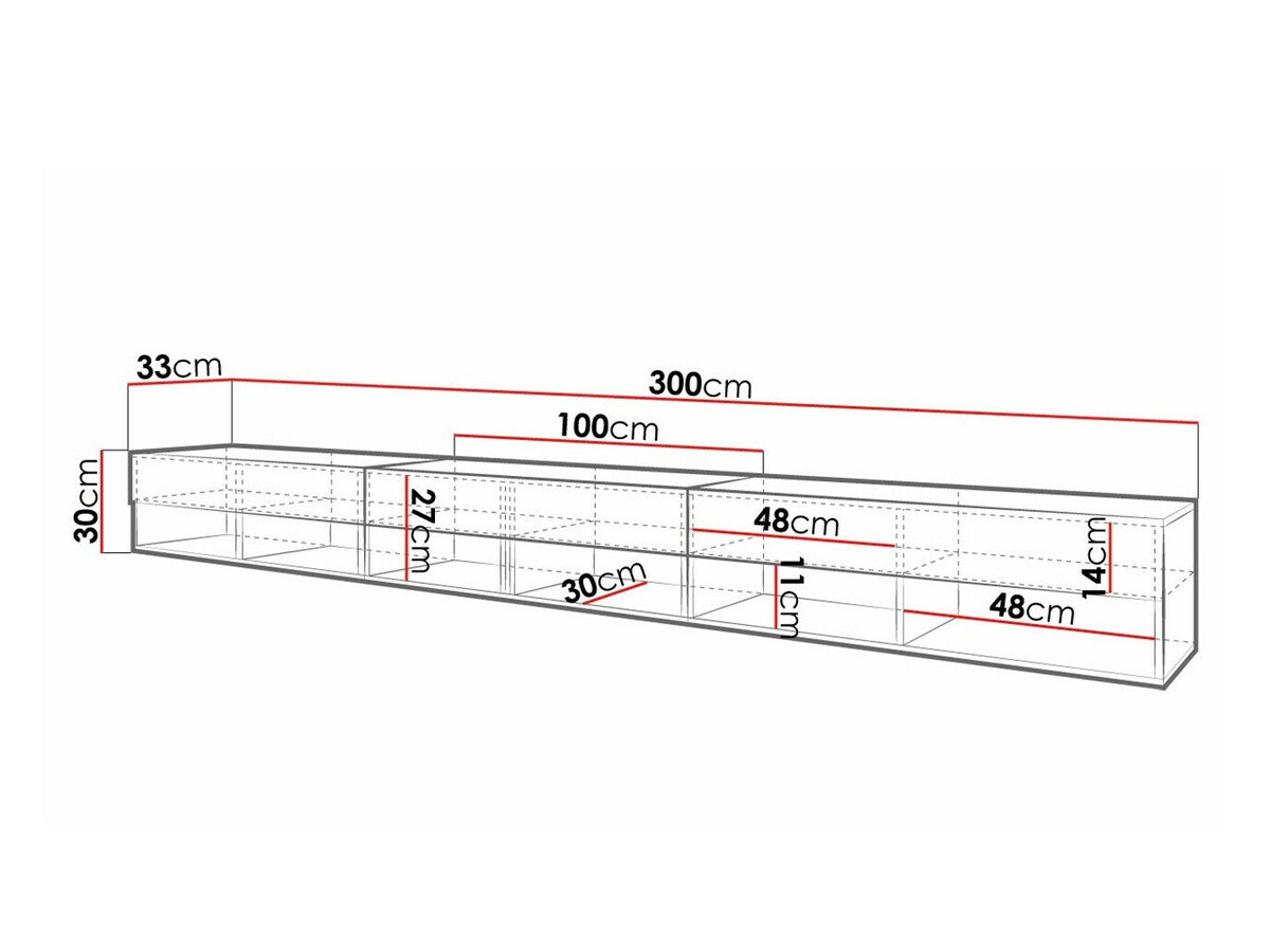 TV-meubel Sarasota 144 (Wit + Glanzend wit)