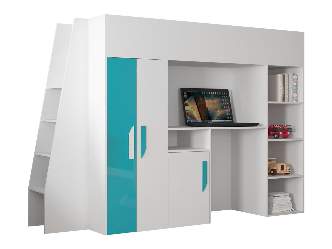Hoogslaper Hartford 355 (Wit + Glans Turquoise + Glanzend wit)