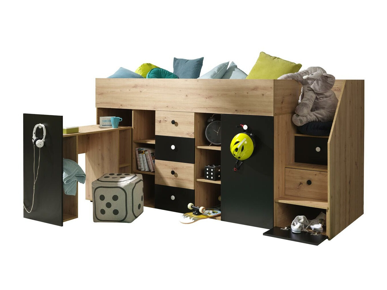 Hoogslapers Hartford 361 (Artisan eiken + Zwart)