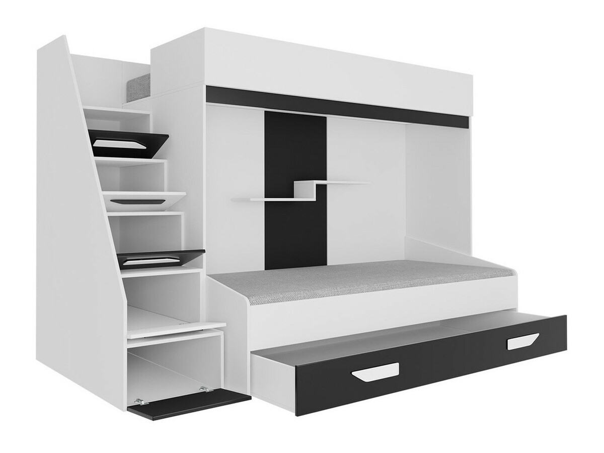 Stapelbed Hartford 356 (Wit + Glanzend wit + Roze)