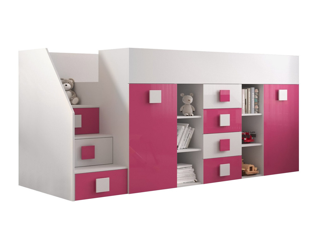 Hoogslaper Hartford 366 (Wit + Glanzend roze + Glanzend wit)