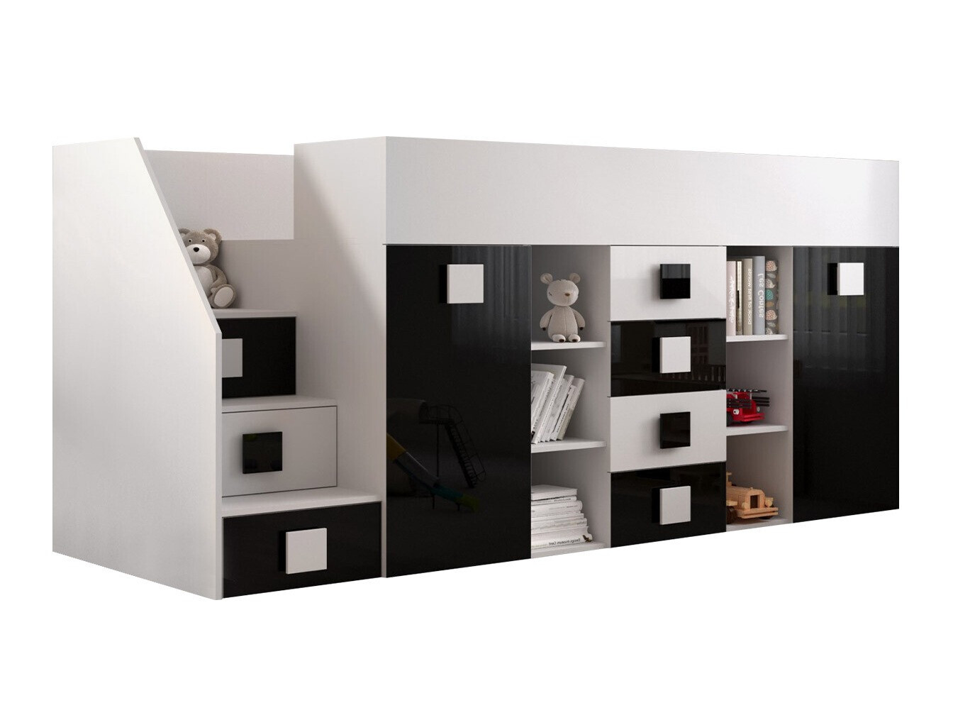 Hoogslaper Hartford 366 (Wit + Glanzend zwart + Glanzend wit)