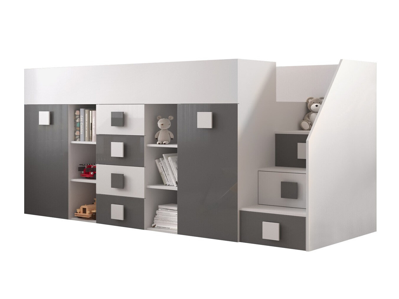 Hoogslapers Hartford 366 (Wit + Grijs met glans + Glanzend wit)