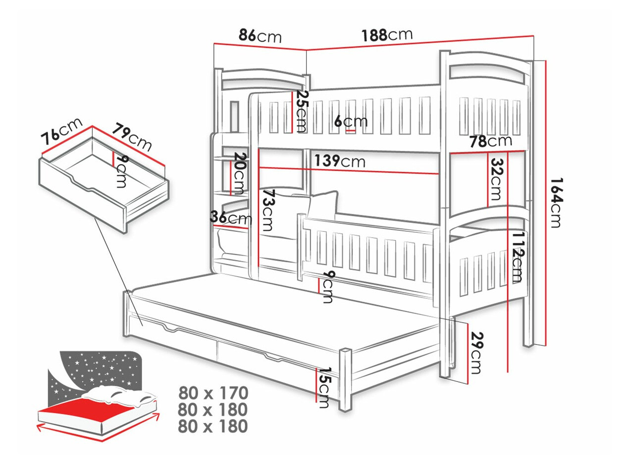 Stapelbed Vista 119 (Wit)