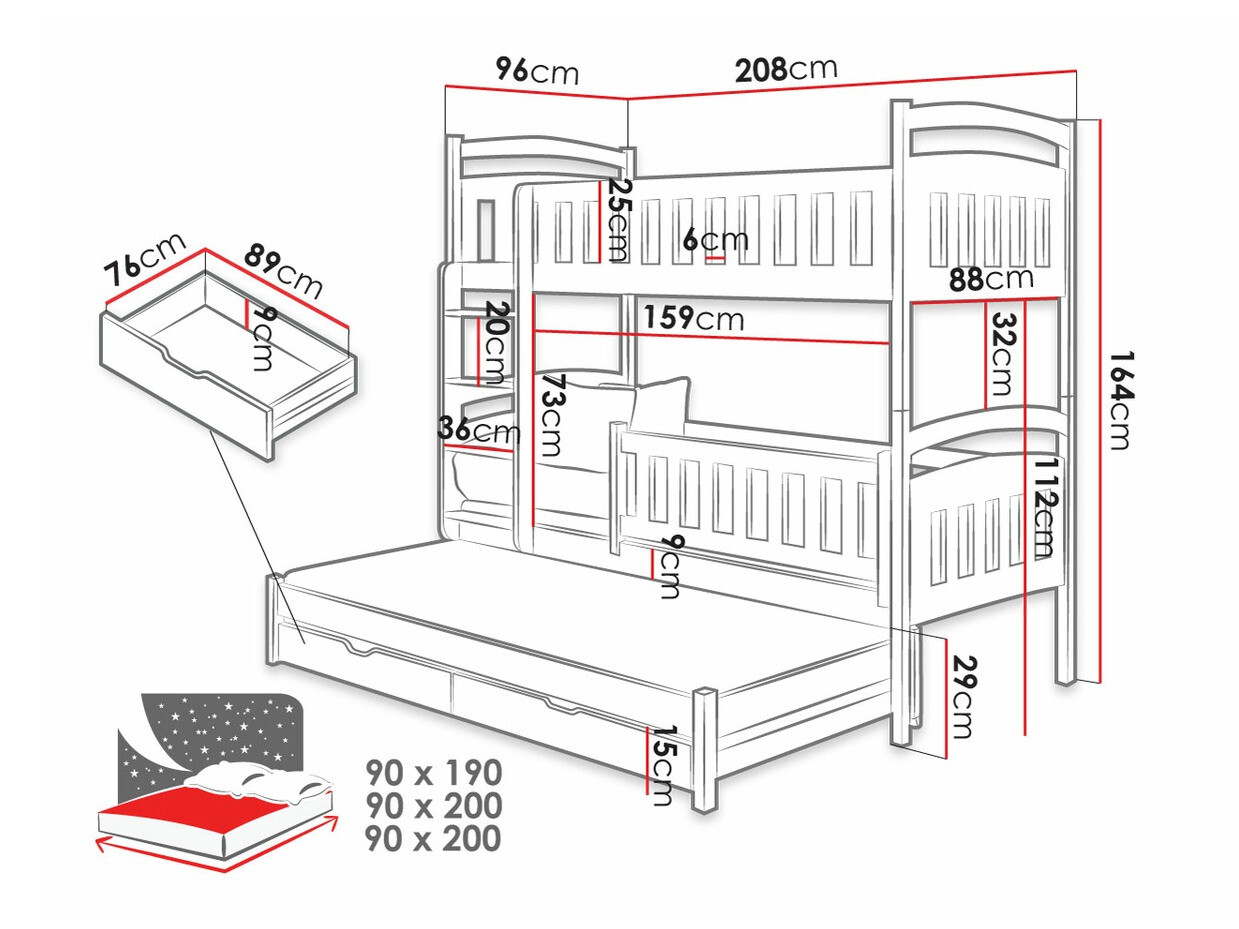 Stapelbed Vista 120 (Wit)