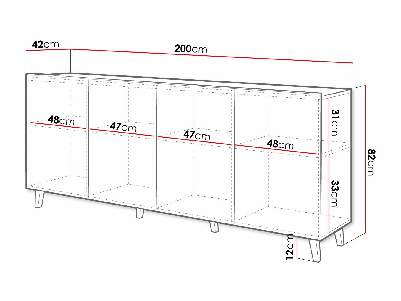 Dressoir Charlotte 175 (Wit)