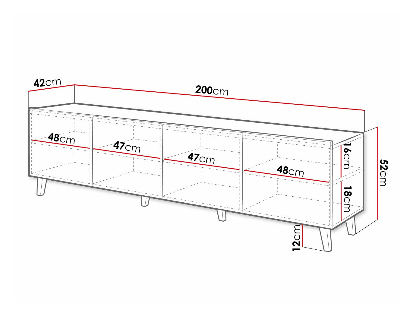 TV-meubel Charlotte 174 (Wit)