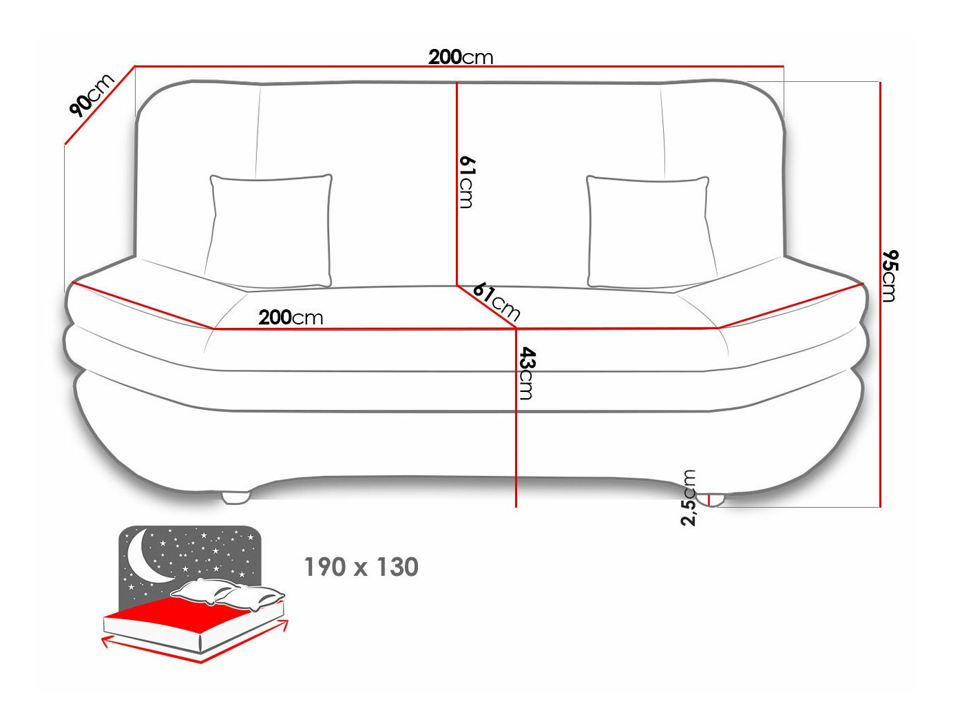 Slaapbank Comfivo 234 (Zetta 291 + Zetta 294)