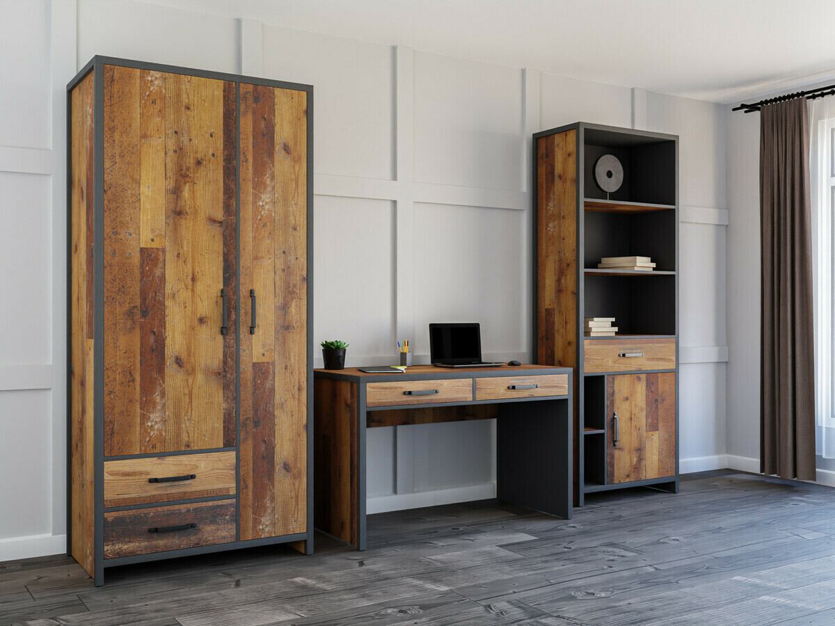 Boekenkast Belsera 106 (Bruin + Matera grijs)