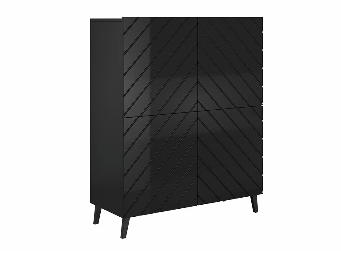 Dressoir Charlotte 179 (Zwart + Glanzend zwart)